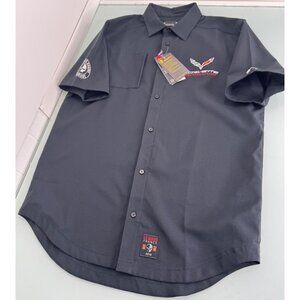 Corvette Racing Under Armour Le Mans France Shirt Mens M Button Up Vented Mesh